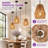 3 Pack 7" Woven Rattan Pendant Lights, Modern Boho Hanging Lamp for Kitchen Island