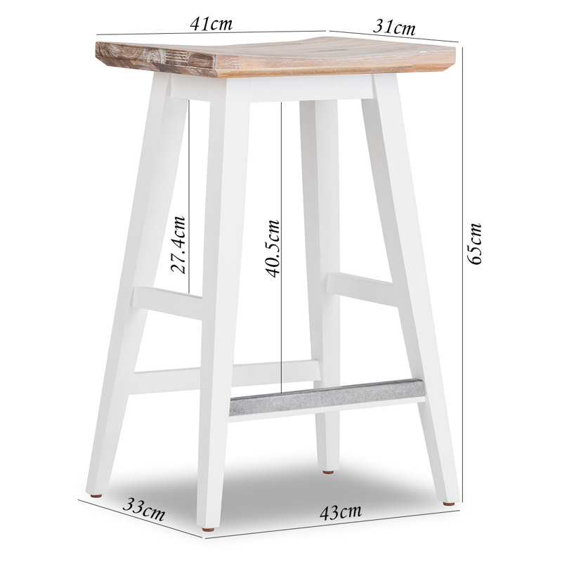 Solid Wood Counter Stool, White
