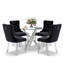 Ensemble de salle à manger à piédestal rond 5 pièces avec chaise capitonnée en velours pour salle à manger et salon-1248467043-1246170666-1248467042