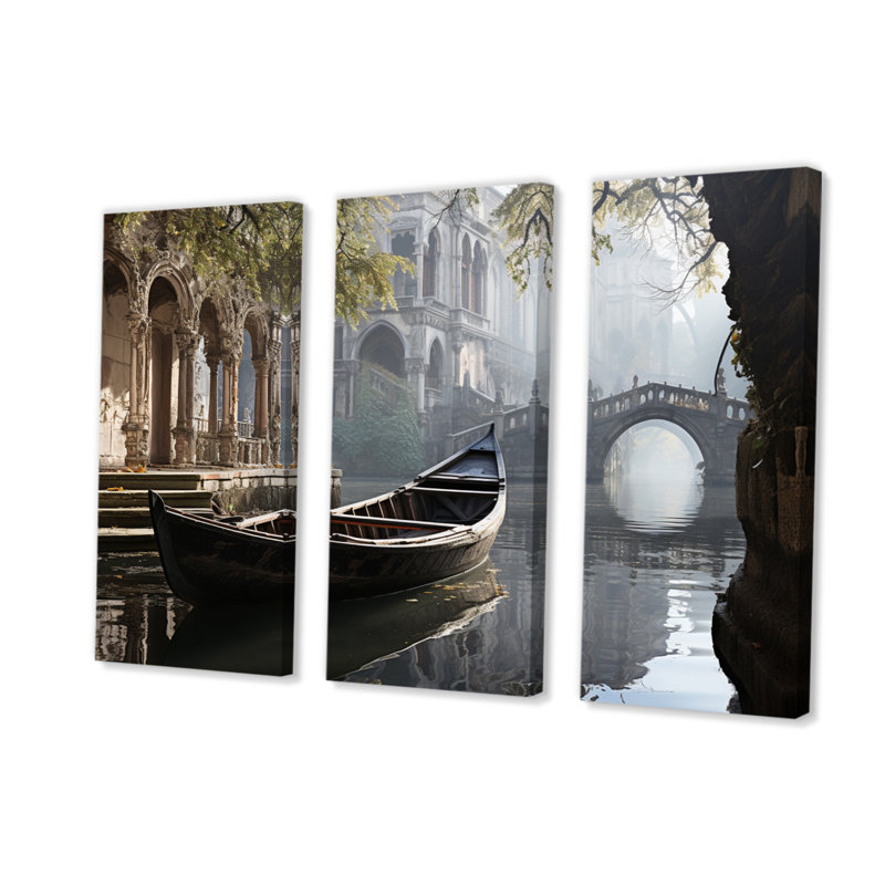 Canal Mystical Canals Graphite 3 pièces, H 32 po x l 48 po x P 1 po