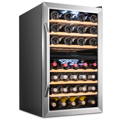 Ivation Dual Zone 19.5'' Freestanding 43 Bottle Wine Refrigerator