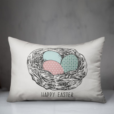  Happy Easter Eggs Lumbar Pillow