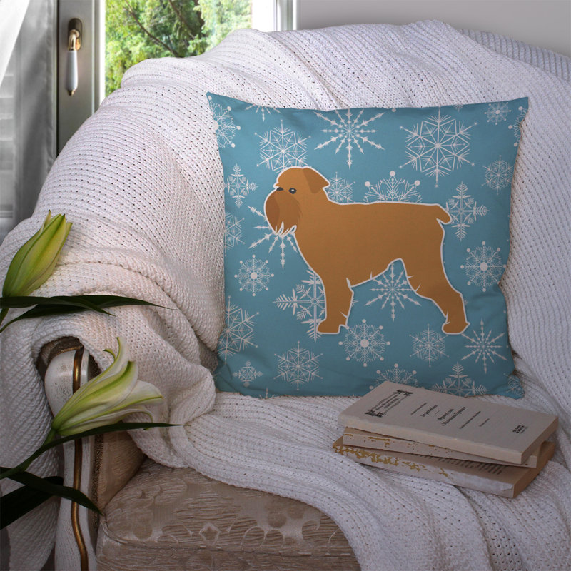 Winter Snowflakes Indoor/Outdoor Throw Pillow, 14" H x 14" W x 3" D