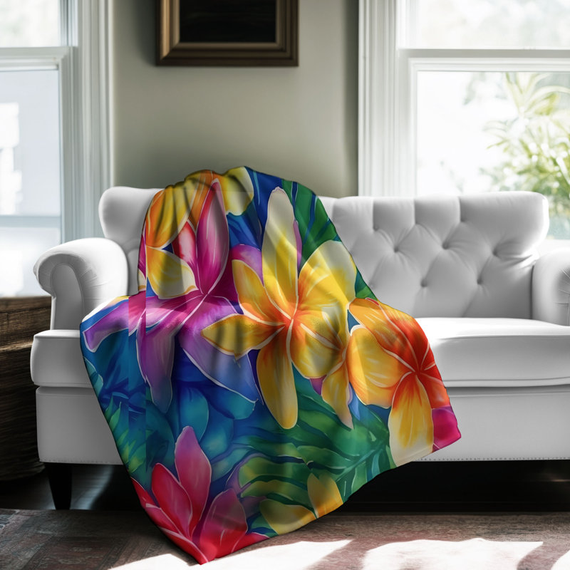 Jeté Sunset Luau - 1 pièce Sherpa Premiume, L 50 po x L 60 po