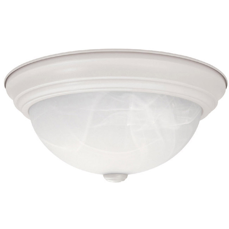 Aayan Flush Mount, White, 5.5" H x 11" W x 11" D