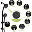 Pomme de douche double matte noire avec 8 modes, barre coulissante réglable et pomme de douche à pluie de 4,7 po et 8 douches à main, noir, inclus