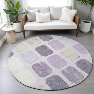 Tapis géométrique intérieur / extérieur lavable à la machine Kimberlin ACN2182