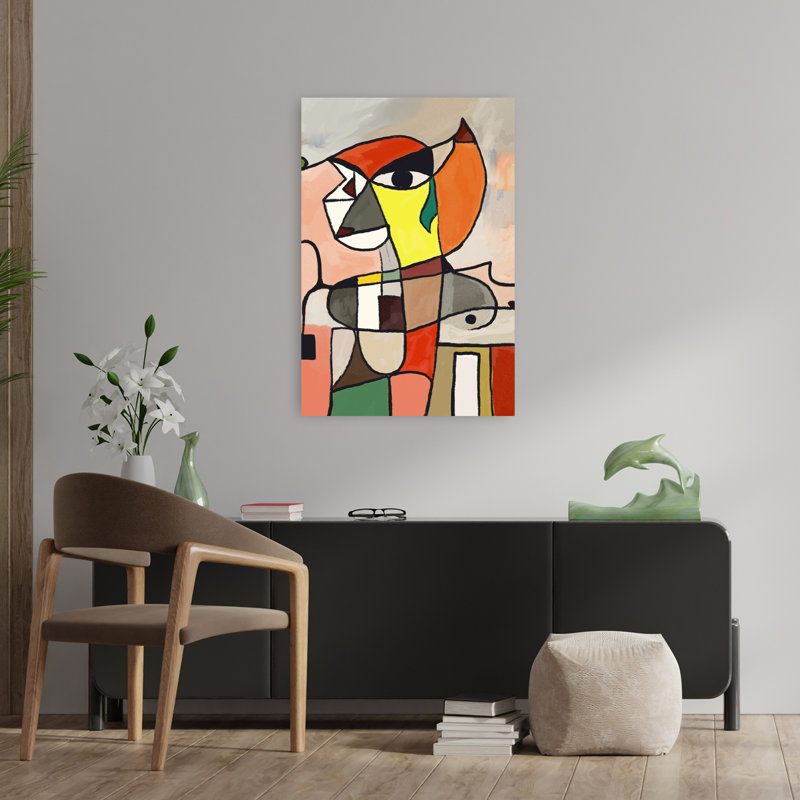 Modern Abstract Portrait Abstract Bold Colorful Wall Art Print by Little Dean - Wrapped Canvas Print, 91.44cm H x 60.96cm W
