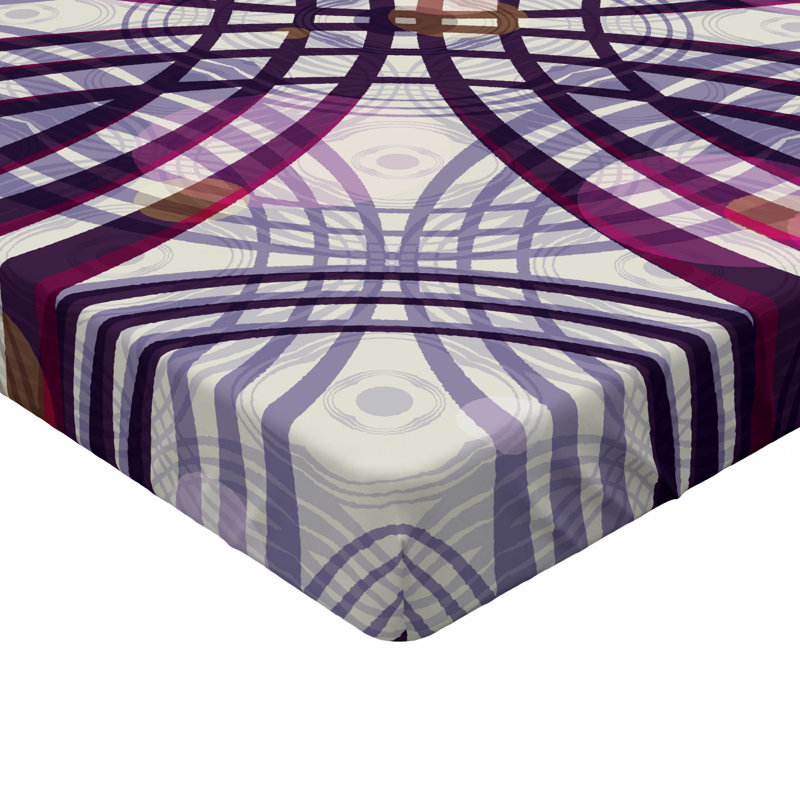 Microfiber Geometric Fitted Sheet, Full Fitted Sheet