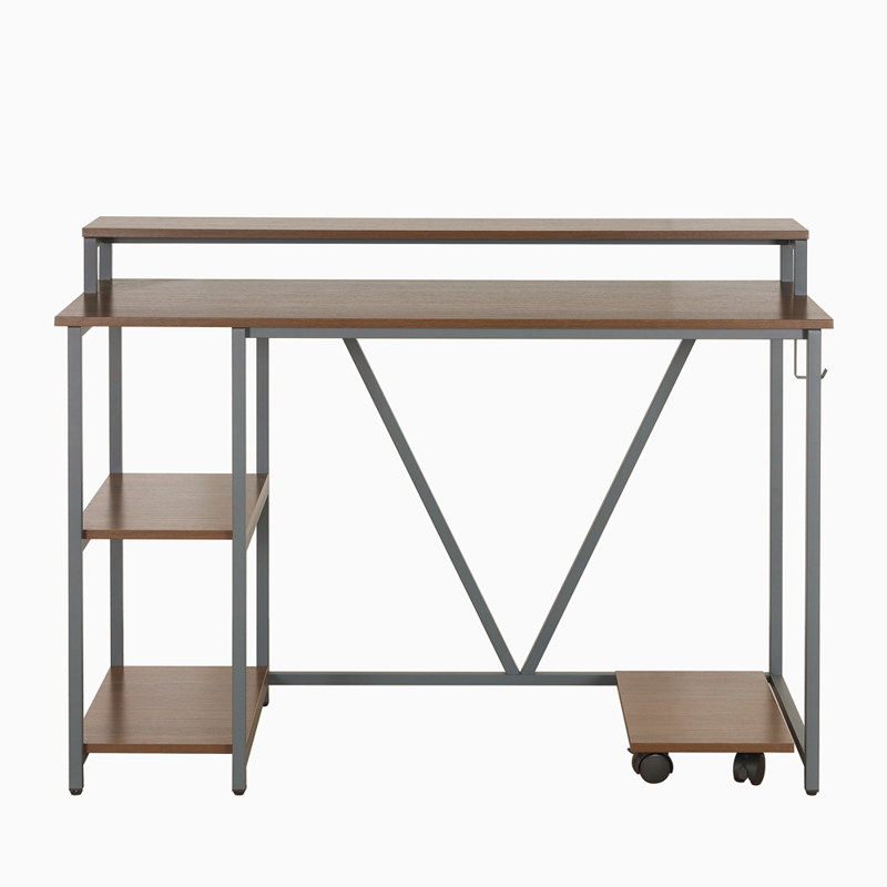 Bureau d'écriture Techni Mobile, Noyer / noir
