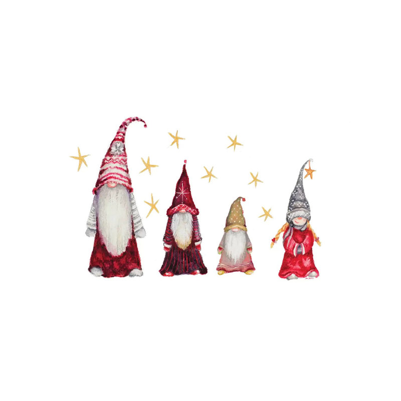 «Gnome Family» par Janice Gaynor - reproduction, H 18 po x l 26 po x P 1,5 po