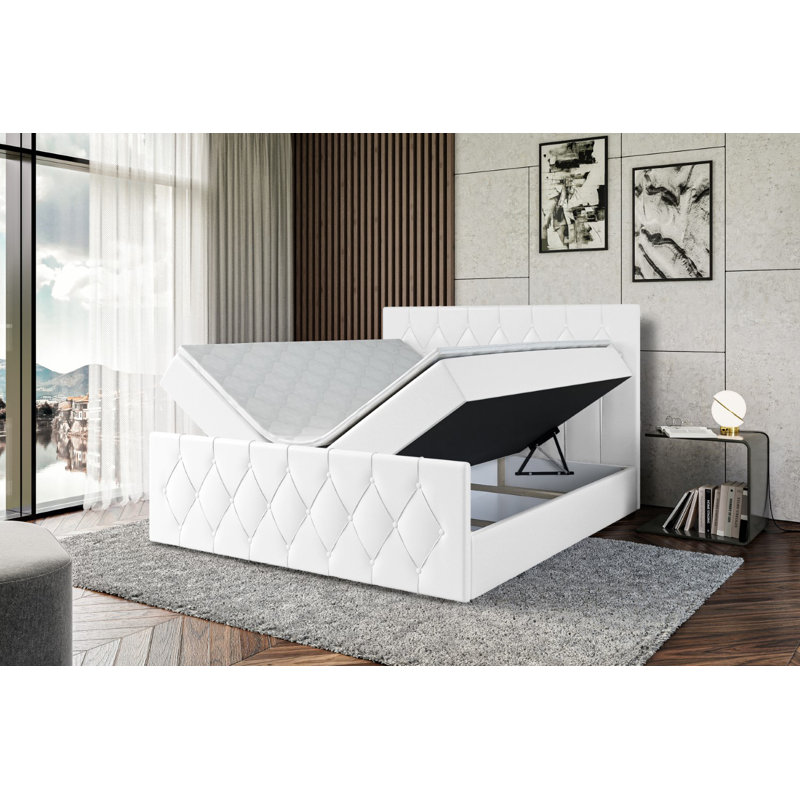 Sabeehah Divan Bed Set, 140 x 200cm, White