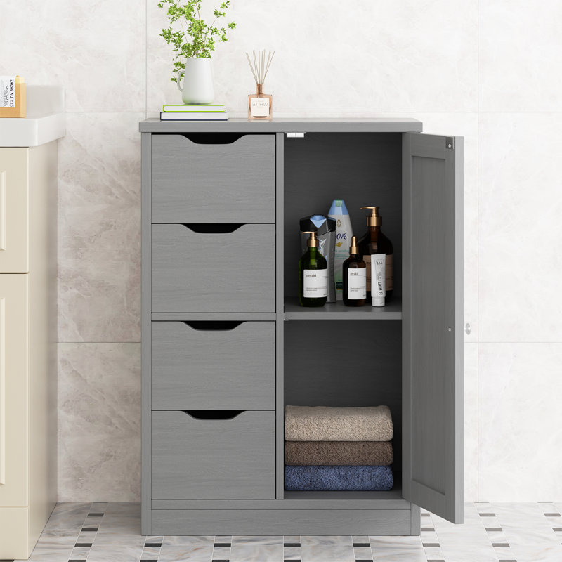 Free-Standing Bathroom Storage Cabinet, Gray