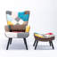 Fauteuil à oreilles et repose-pieds Kohlson-1680259654