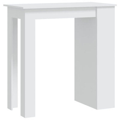 Bar Table Kitchen Pub Bistro Table with Storage Rack Engineered Wood