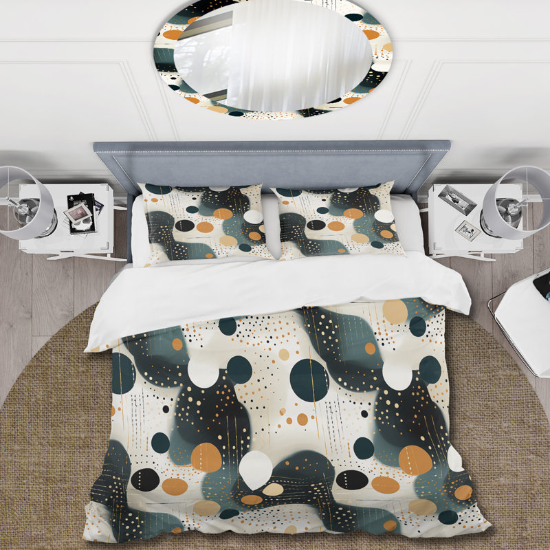 Ensemble de housse de couette Industrial Chic Polka Dots, Housse de couette pour très grand lit et 2 très