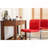 Swivel Faux Leather Adjustable Hydraulic Bar Stool, Set Of 2, Red-666184387