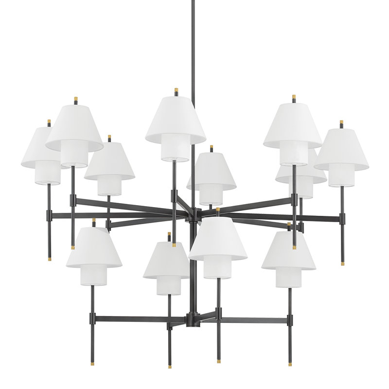 GLENMOORE 12 LIGHT CHANDELIER, Black