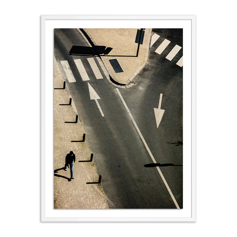 The Road - Caen Print by Guy Sargent, White, 40" H x 30" W x 2.5" D