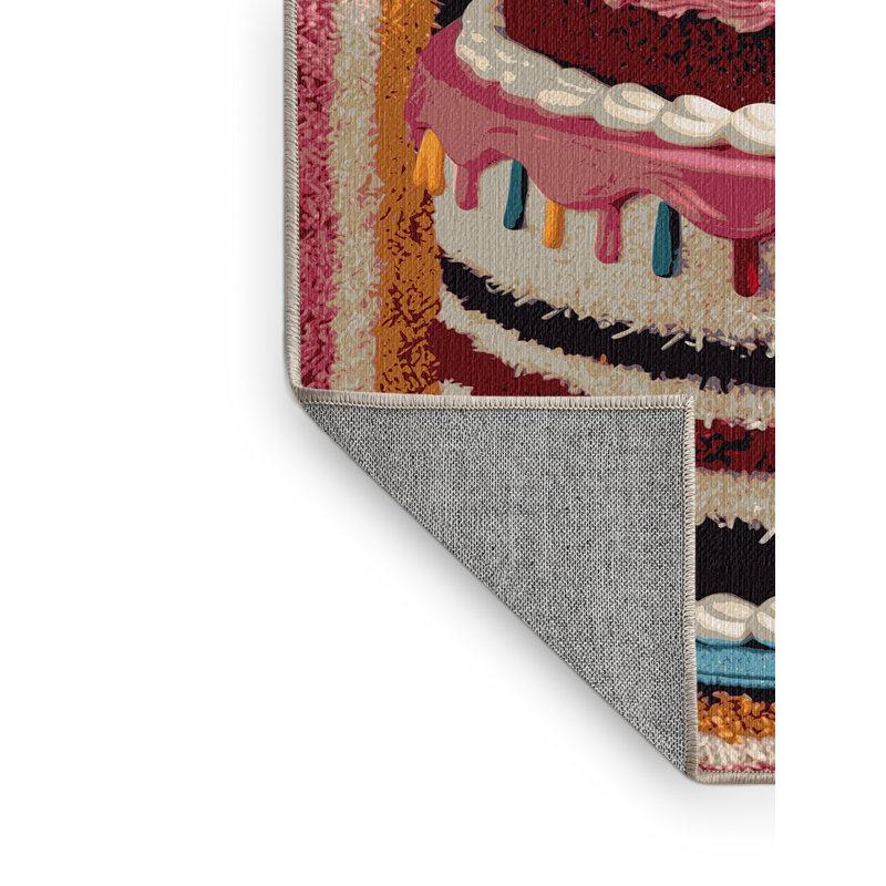  Tapis lavable gâteau d'anniversaire, Rectangle 7 pi x 9 pi