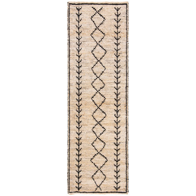 Bohemian Hand-Woven Ivory/Black Area Rug