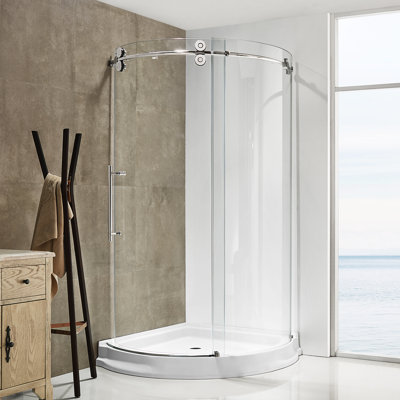 Porte de douche coulissante sans cadre en verre transparent l 40 po x H 79 po