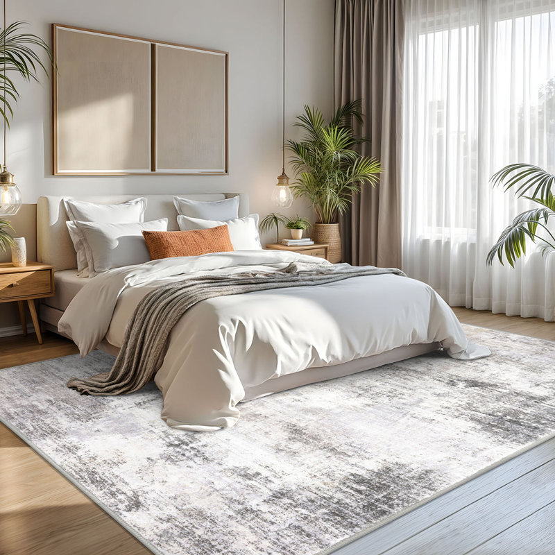 Washable Area Rugs Non Slip Bedroom Rug Living Room Rugs with Rubber Backing, Rectangle 8' x 10'