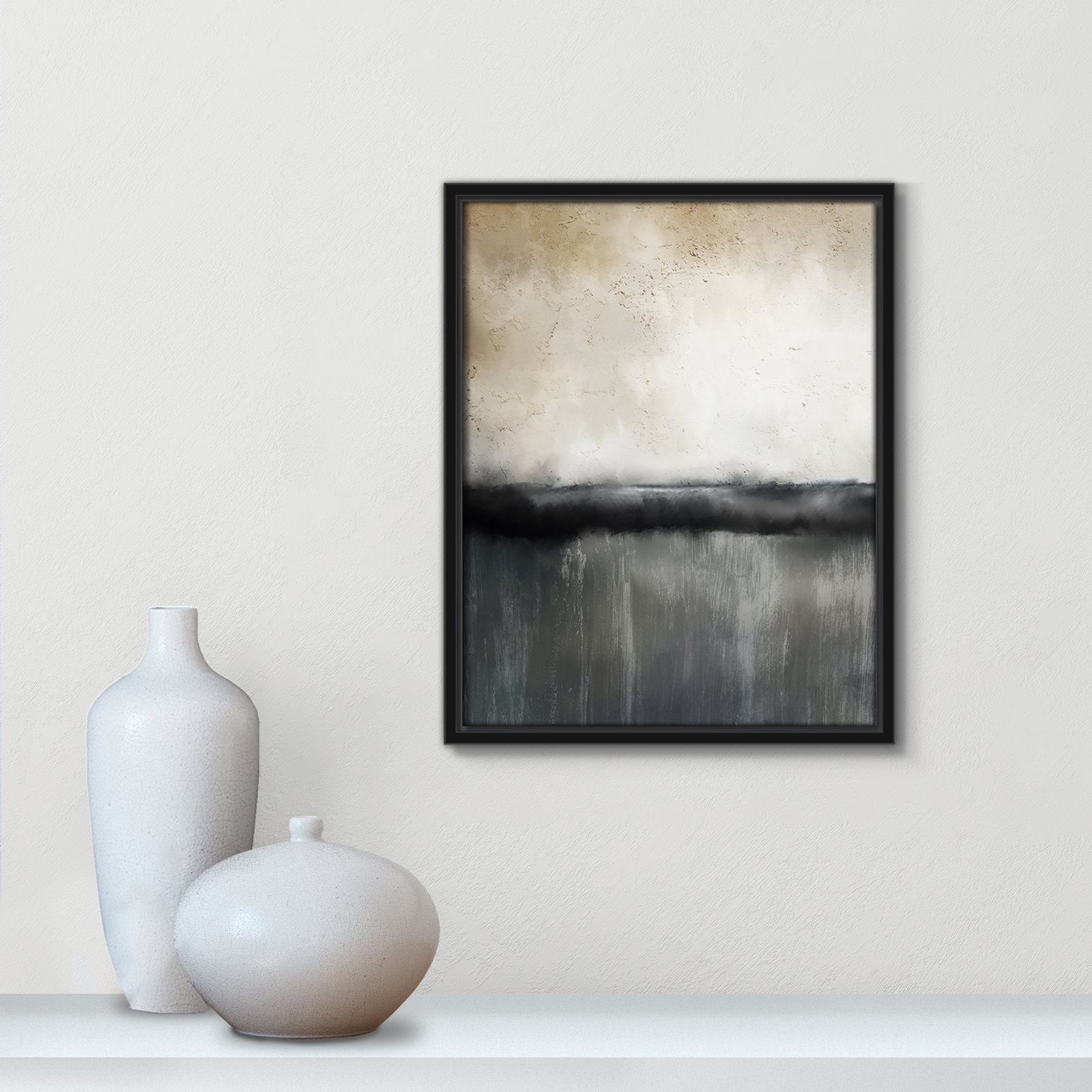Sunset by Kimberly Allen Print, Picture Framed Canvas, 15.5" H x 12.5" W, Black