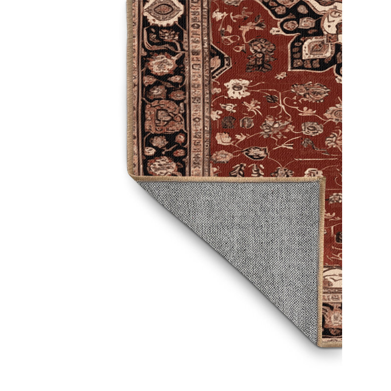 Tapis brun lavable à la machine, Carré 4 pi