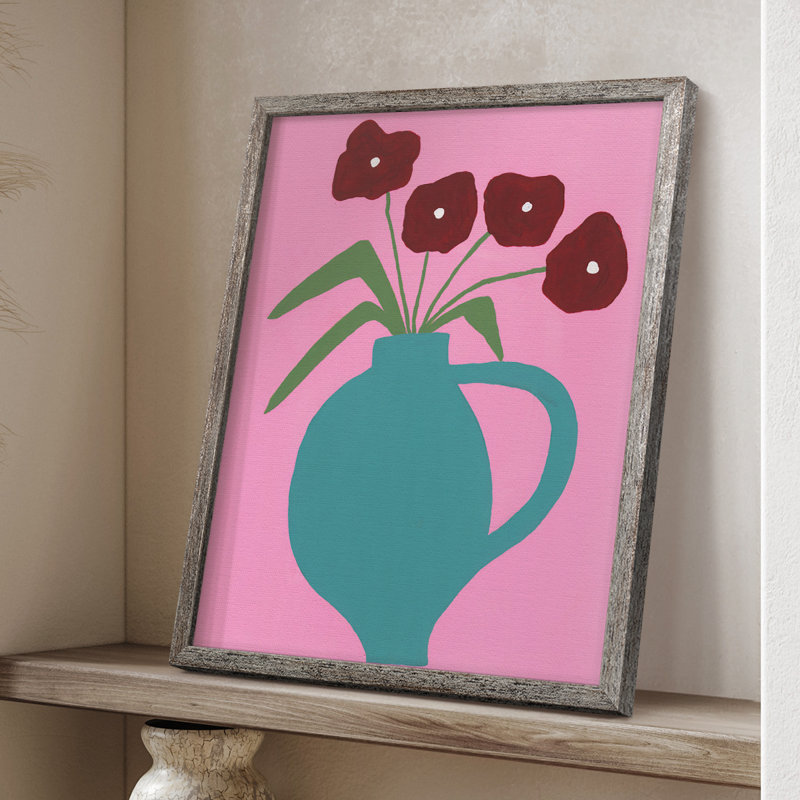 «Modern Blooms IV», reproduction encadrée - bois massif, H 30 po x l 24 po
