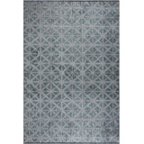 Rapture Geometric Cotton Light Blue/Silver Gray Area Rug