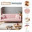 71.7 - Inch Teddy Fleece Sofa Bed With Two Included Throw Pillows-1455960721