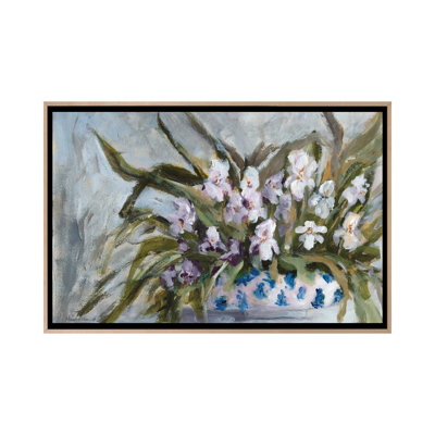 Chinoiserie Charm - Irises 1 Piece Wall Art on Canvas