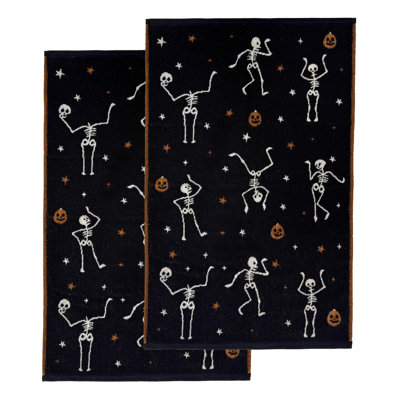 Skeletons Halloween Hand Towels 2pc Set