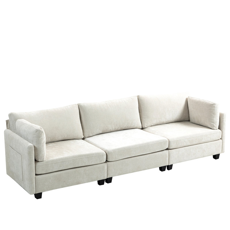 Canapé en chenille 108,41 x 32,33 po 108 po - Fournit un tissu de siège de soutien pour le confort de la maison, Beige