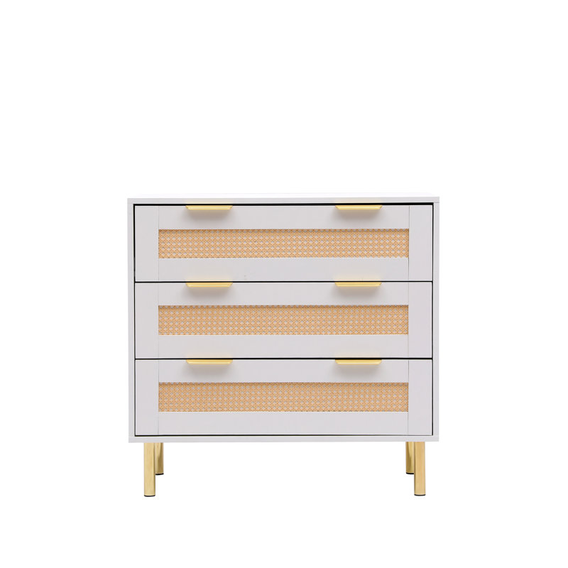 Amesha 80cm W 3 - Drawer Chest of Drawers, White