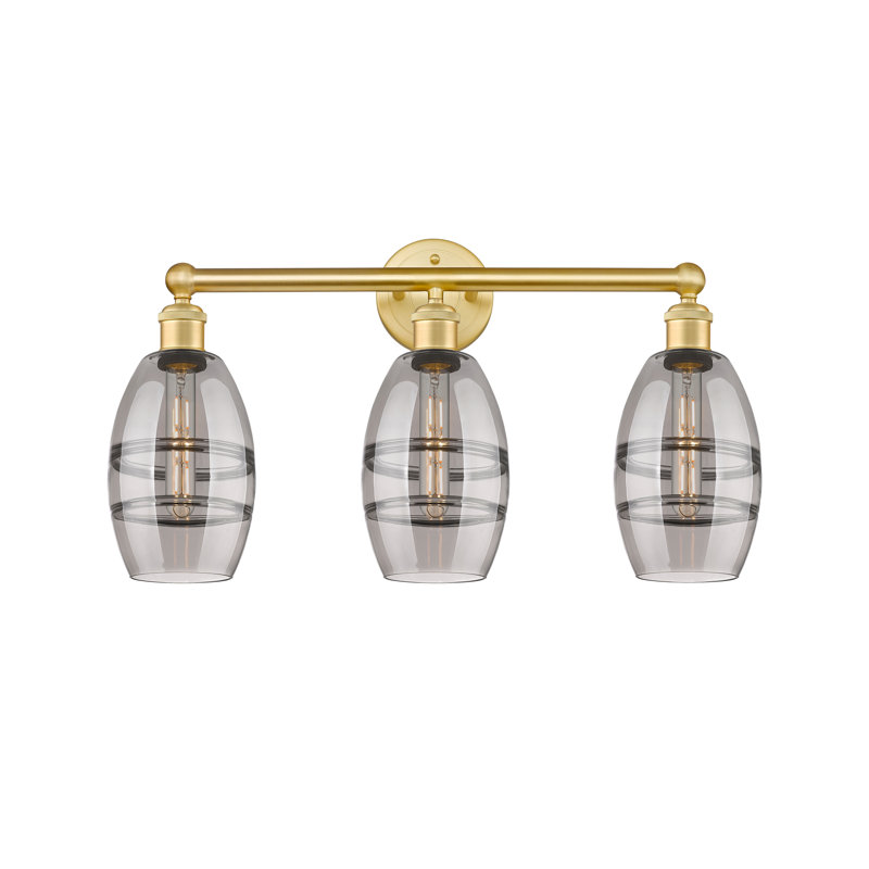 Kusham 3 - Light Dimmable Vanity Light, Light Smoke, Satin Gold
