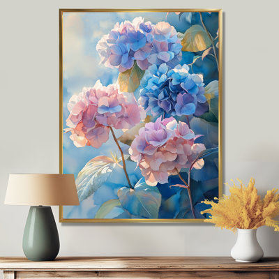 Hydrangeas In The Morning Light II - Hydrangea, reproduction d'art sur toile encadrée