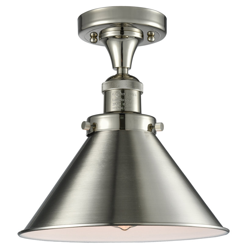 Elwell Semi Flush Mount, No Bulb Included, Brushed Satin Nickel, Brushed Satin Nickel