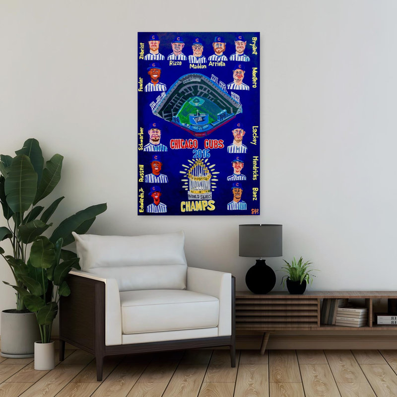 Cubs 2016, art mural contemporain, H 36 po x l 24 po