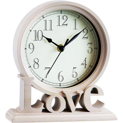 Analogue Glass Quartz Movement / Crystal Tabletop Clock Ivory