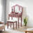 Sanlo Wooden Vanity Make Up Table And Stool Set-883606177