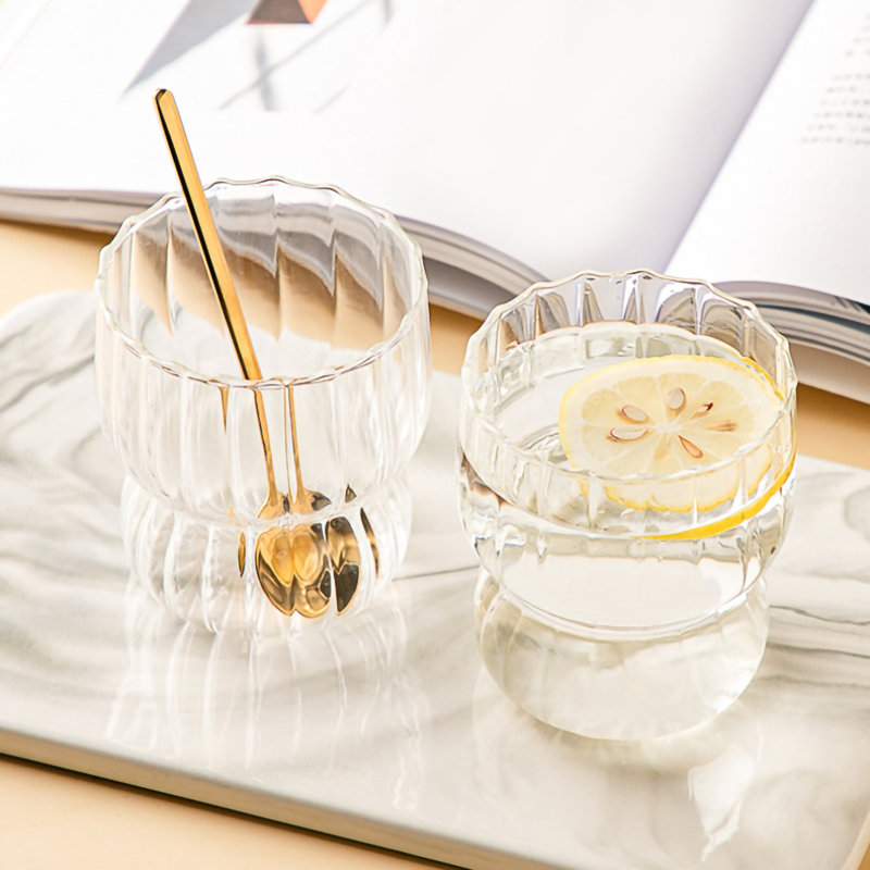 2Pcs Tasse à eau créative avec moules à glace en forme de montagne Tasse en verre Tasse à thé Verre à vin Tasse à café Verre à whisky