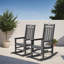 Ensemble de 2 chaises berçantes d'extérieur Hdpe-821586054