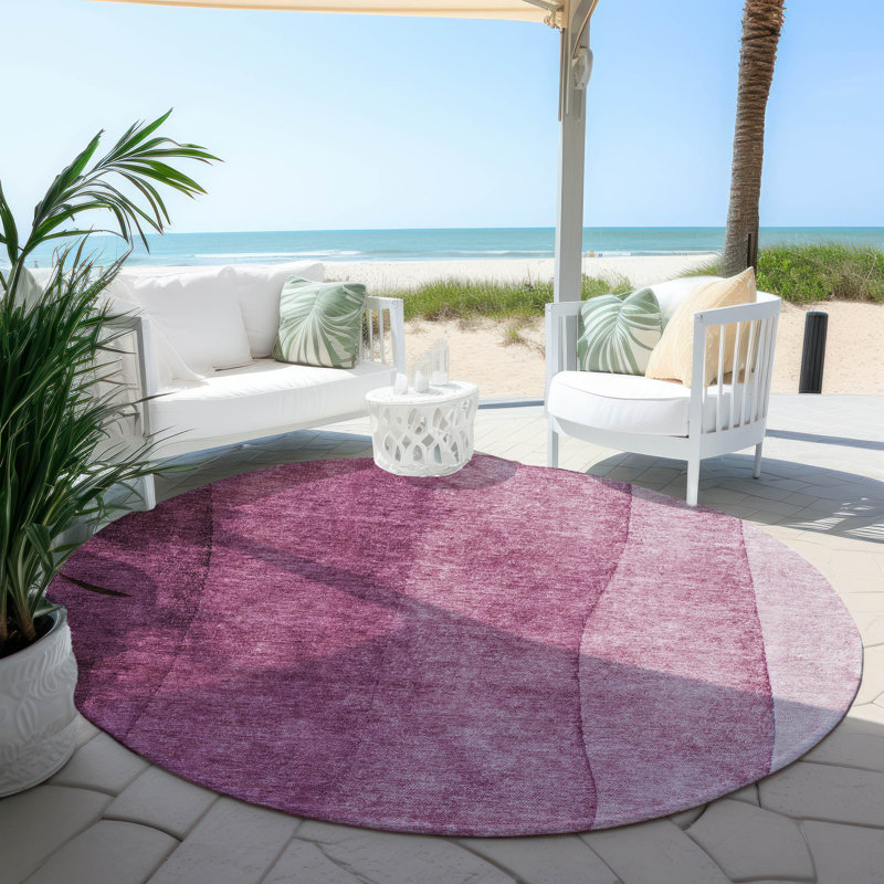 Tapis intérieur / extérieur Heffington avec envers antidérapant, Rond 8 pi