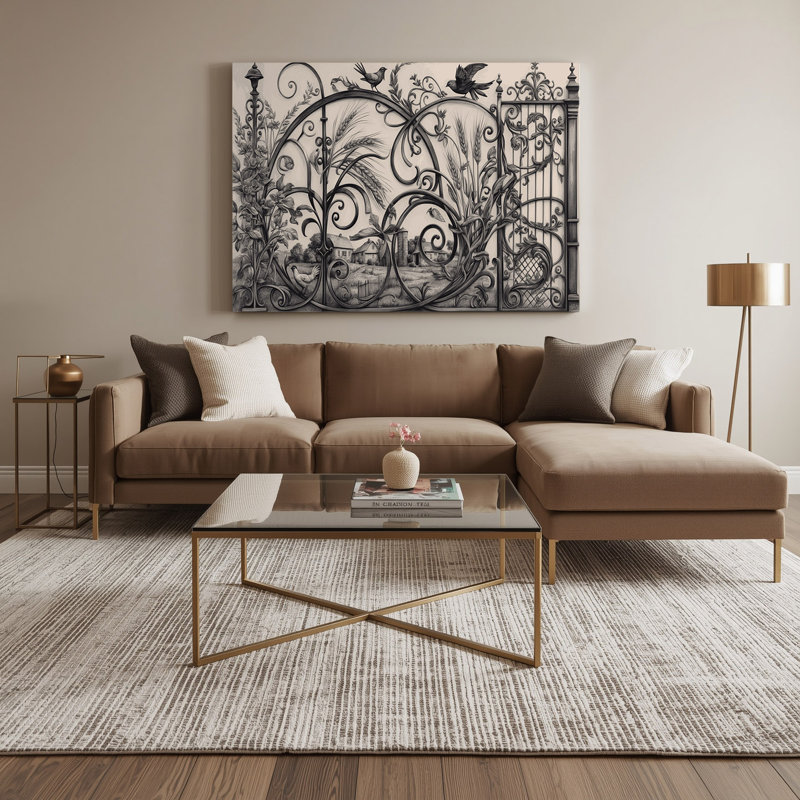 "Farm Farm" en fer forgé, art mural sur toile, H 24 po x l 36 po