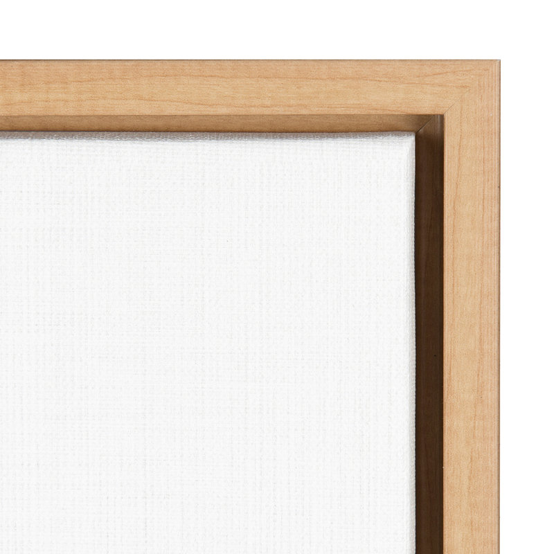 Natural Framed Abstract Line Art Canvas Print 18x24