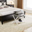 Porte-bagage blanc, ensemble de 2, porte-valise pliable avec tablette de rangement, porte-bagage en bambou avec 5 sangles en nylon pour chambre d'hôtel