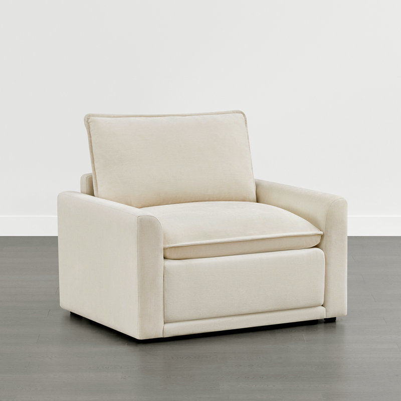 Accoudoir moderne surdimensionné 44,9 po Cloud, Crème, crème