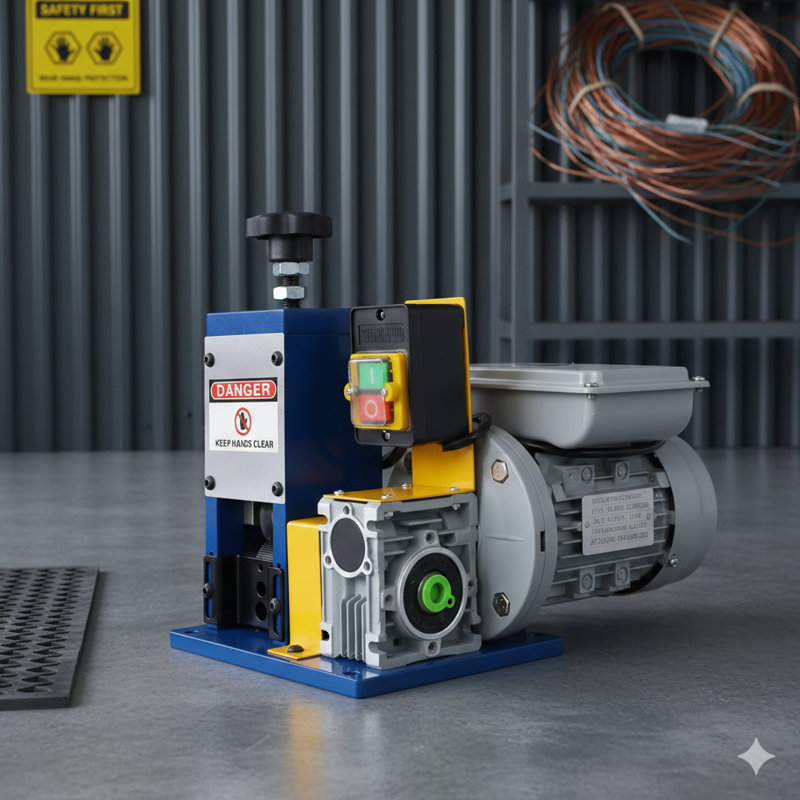 Pince à dénuder automatique, poignées en fils de cuivre de 0,06 à 1 pouce, dénudeur motorisé pour le recyclage des fils électriques (7/0 à 15 AWG), outil électrique pour le bricolage